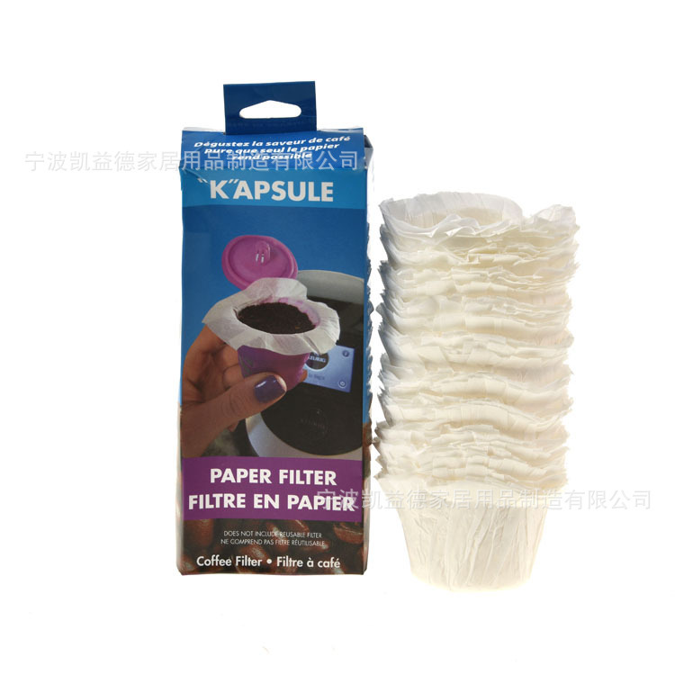 Coffee Filter Paper K-Cup Filter Cup Funnel Filter Capsule Without Ears Suitable for Keurig Coffee Machine