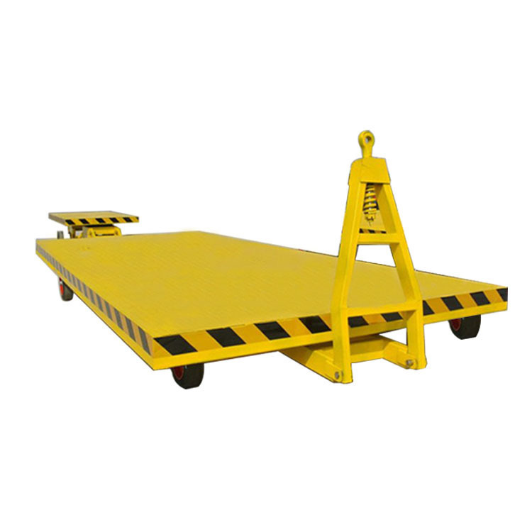 20英尺双排滚珠转盘平板拖车 两桥八米厂区叉车牵引全挂车