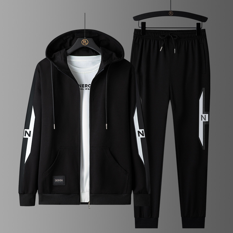 L-8Xl Spring & Fall Sports Suit Men's Trendy Brand Hooded Sweatshirt Casual Plus Size Suit Men's Handsome Two-Piece Set L-8Xl Spring & Fall Sports Suit Men's Trendy Brand Hooded Sweatshirt Casual Plus Size Suit Men's Handsome Two-Piece Set