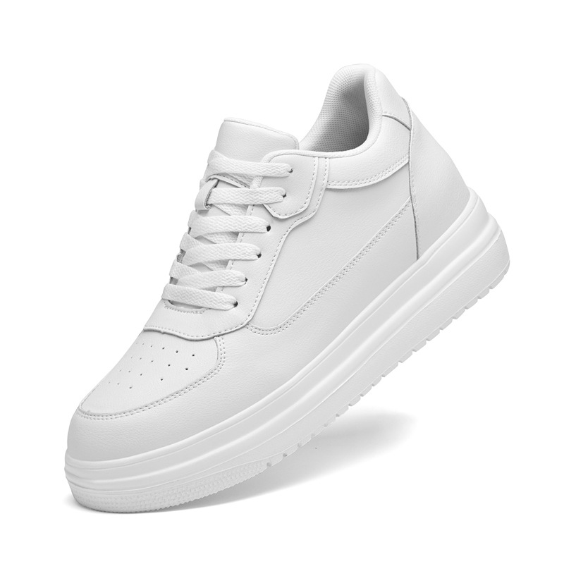 26832 Men's and Women's Shoes Low-top Board Shoes Invisible Inner Height Increasing Skateboard Shoes Spring and Autumn White Shoes Couple Sports Casual Shoes