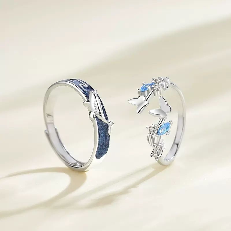Bagues de couple Yunmeng Baleine Paire Mode Papillon Frais Index Bagues de Couple Tendance et Originales_voghion.com