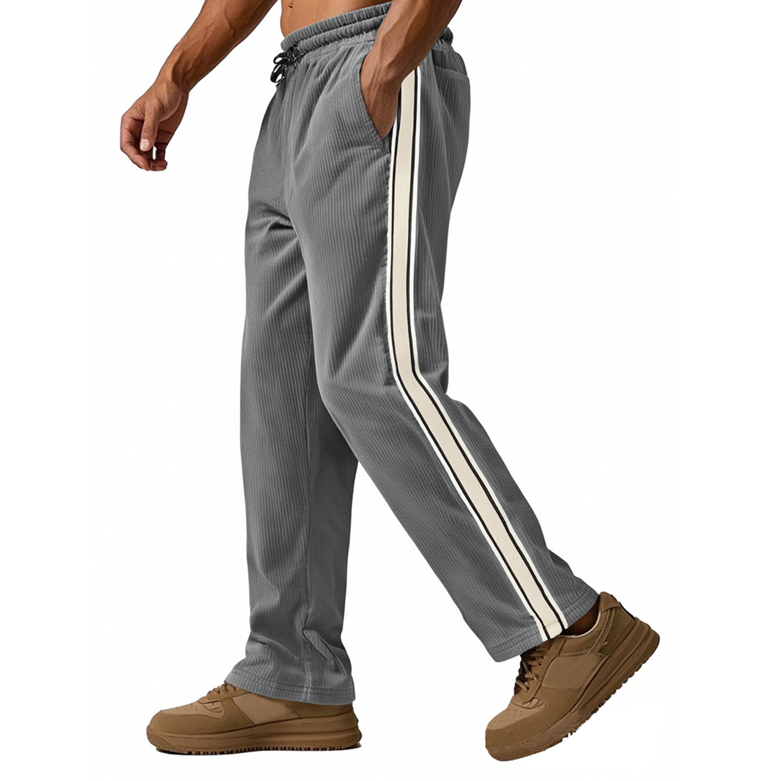 Nuevo transfronterizo nuevo otoño y invierno para hombres nuevos pantalones deportivos estadounidenses simples y casuales sueltos de velcro