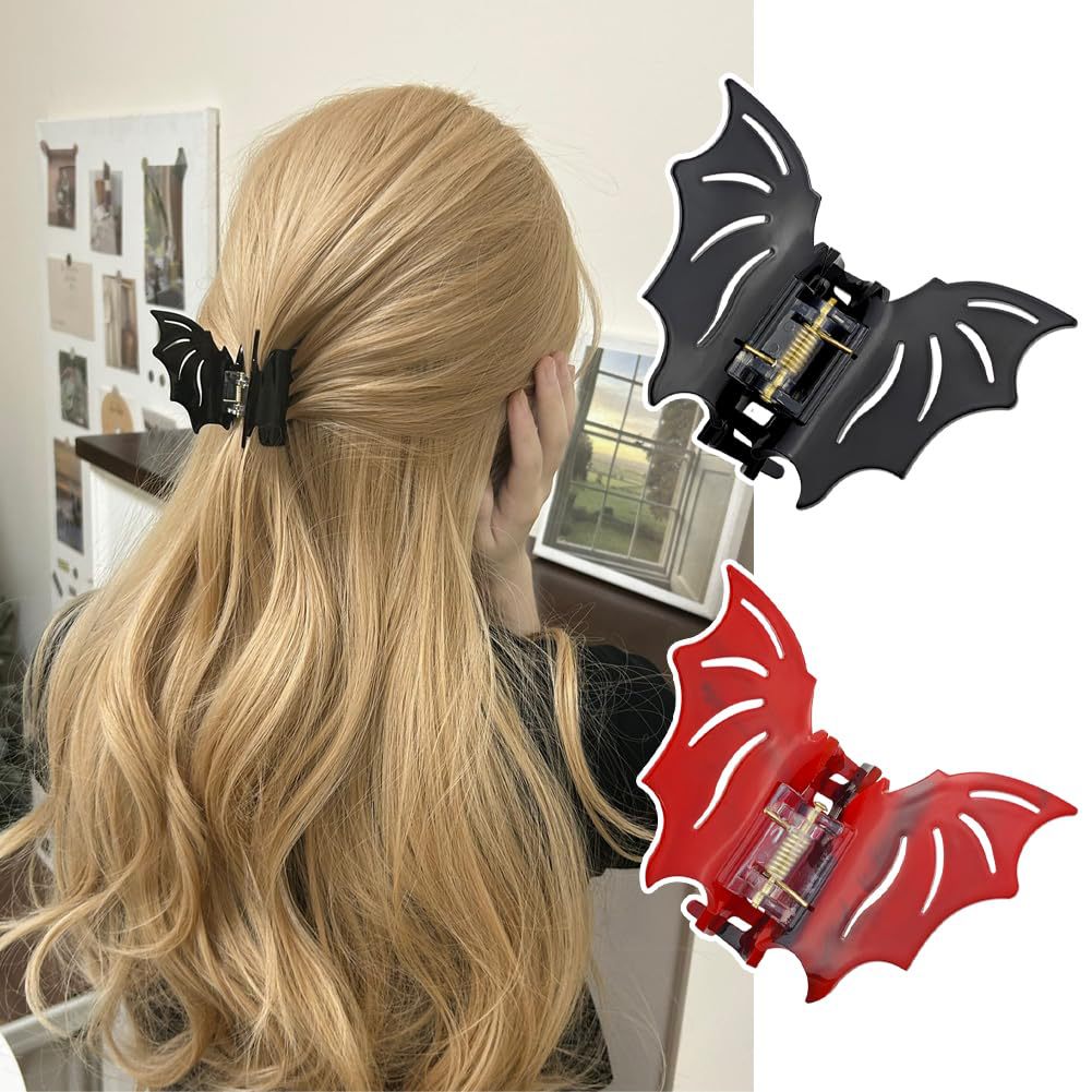 50g Weight Hair Claws Hair Accessories Type 1 Piece Quantity Holiday, Daily Occasion Acrylic Material Halloween Festival Bat Pattern Women's Gender Hollow Out Design Sweet, Cool Style Style Sweet Cool Style Women's Bat Arylic Hollow Out Hair Claws 2