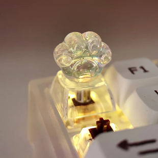 Free Shipping Personalized Translucent Stereo Cat Claw Keycap Pc High-Transparency Creative Translucent Cross-Axis Original Mechanical Keyboard Keycap