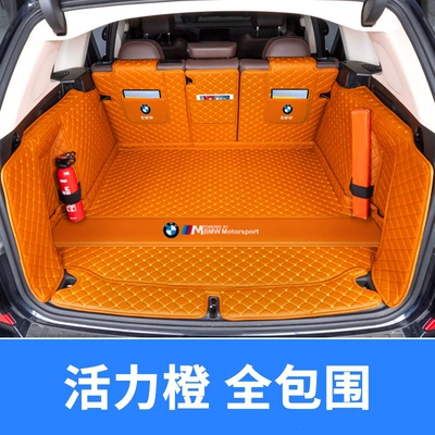 trunk mat, full coverage, Trunk Mat - full-coverage-vibrant-orange-thickened-car-logo-model-bmw-x32025-2026-models