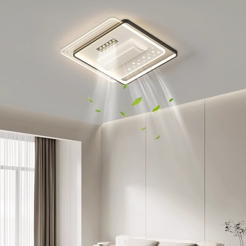 新型ステルス無葉ファンランプledリビングルームの天井ランプ現代シンプルな寝室の扇風機ランプの全部屋セット|undefined