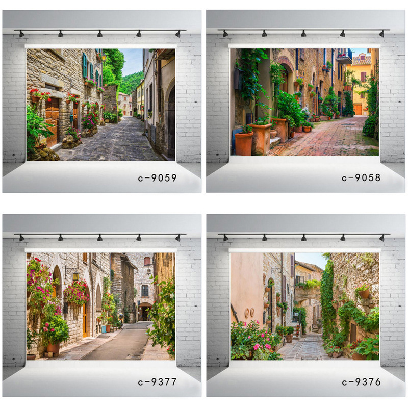 Cross-Border Photography Backdrop Amazon Festival Celebration Banner European-Style Street Architecture Scenery Video Background Hanging Decoration Cross-Border Photography Backdrop Amazon Festival Celebration Banner European-Style Street Architecture Scenery Video Background Hanging Decoration