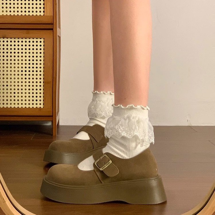 Fashionable lightweight retro universal loafers platform