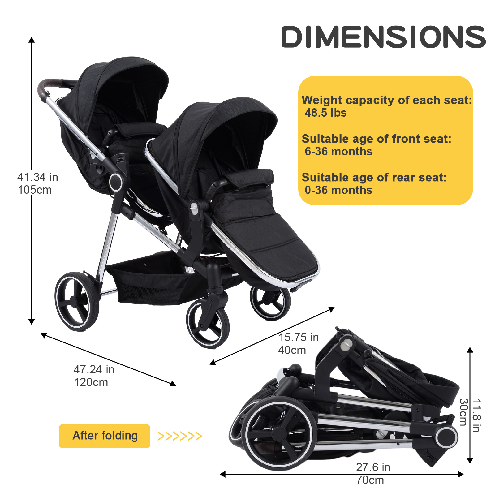 Stroller Can Sit and Lie Down, Two-Way Newborn Baby Multifunctional High-View Shock-Absorbing Stroller Portable Baby Stroller