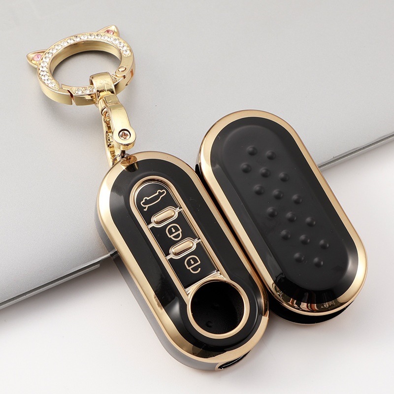 Funda llave plegable Fiat de 3 Llaves aplicable 500 Boyue Bravo Feixiang Iveco Golden Edge car key case