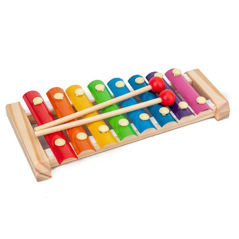 Niños de ocho tonos piano reloj arco iris torre cuatro conjuntos de placa de forma de columna torcida gusanos torcidos juguetes de puzzle bebés al por mayor