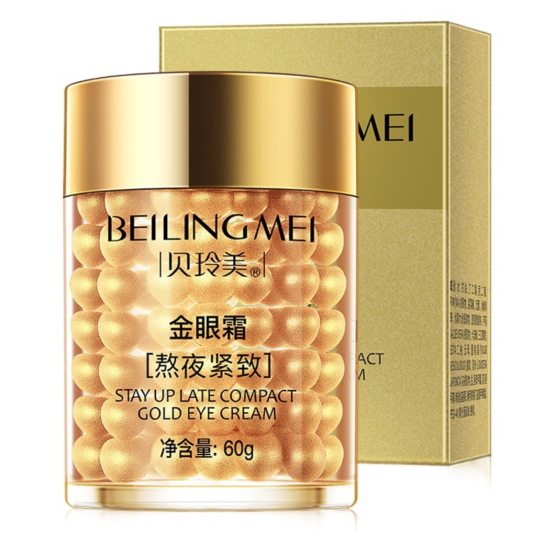 Bei Ling Beauty Gold Eye Cream Overnight Firming Eye Essence Moisturizing Relieves Eye Bags and Dark Circles Reduces Fine Lines Soothes Eyes
