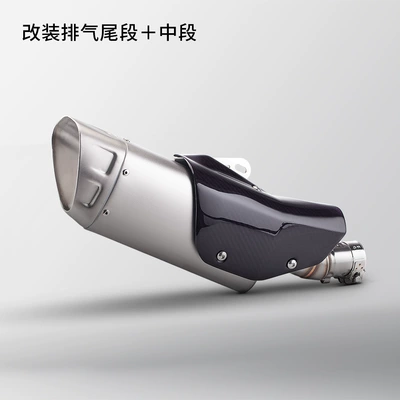 Tail Section, Exhaust pipe - middle-section-r10-titanium-ribbon-carbon-fiber-cover