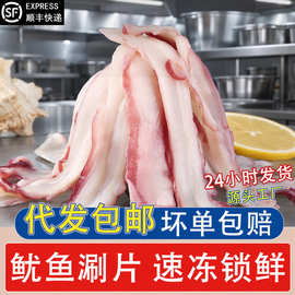 大刀鱿鱼片冷冻鱿鱼涮片鱿鱼切片鱿鱼片烧烤火锅食材海鲜水产批发