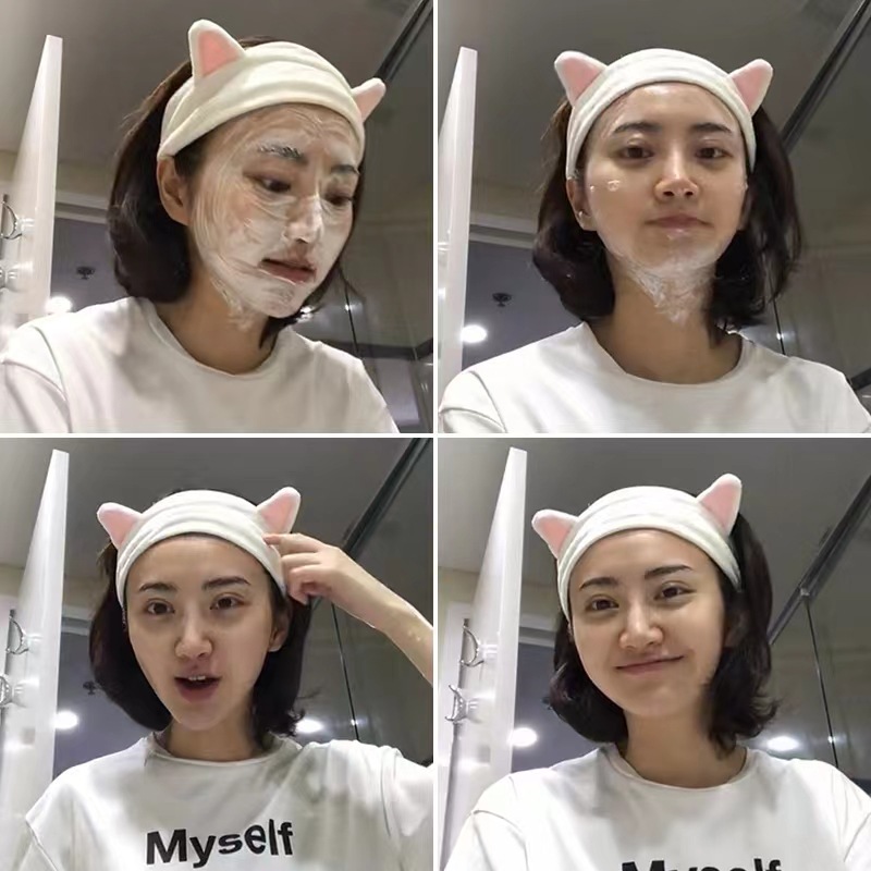 Lavado de la cara banda de pelo de moda femenina Coreana Red diadema roja estudiante dulce Linda máscara de maquillaje banda de pelo horquilla