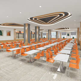 学校工厂公司食堂餐桌椅肯德基汉堡店快餐小吃店餐厅饭堂桌椅组合