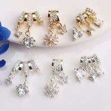 14K����ɫ�Ƕ�ʯ���Kѩ�� ���ĺ���������� diy�����Ʒ���