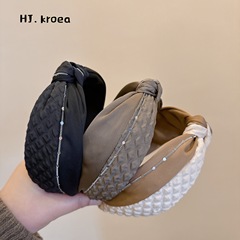 Spring New Arrival! Retro Chain Sparkling Chanel-style Polka Dot Pattern Elegant Versatile Knot Headband Hairpin for Women