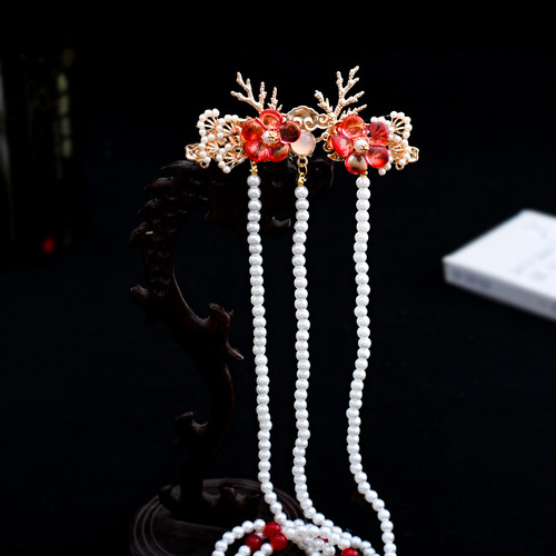 Changge Xing Zhao Lusi Style Hanfu Hairpin with Tassel, Hairpin with Flowing Ornaments, Ancient Style Hair Accessories, Hairpin Decorations