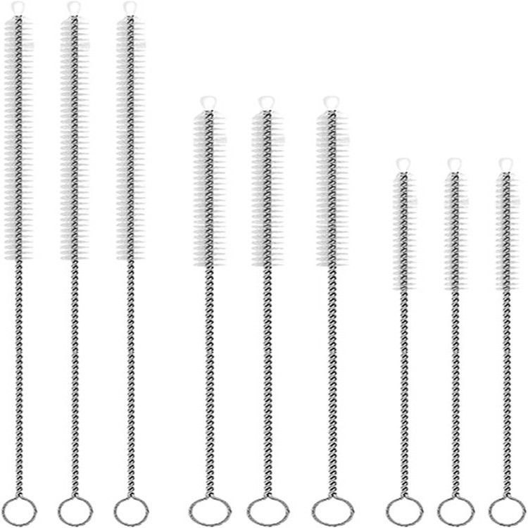 Factory Direct Supply Fan Brush Cleaning Stainless Steel Straw Cleaning Brush Cup Brush Size Pre-Made Gap Brush Packaging