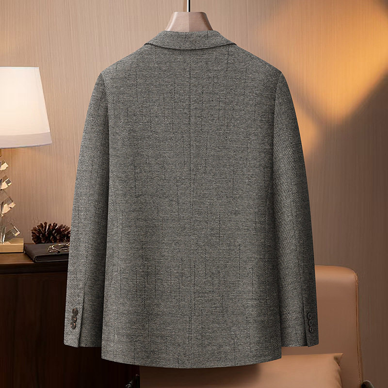 Áo vest nam dáng ôm vừa vặn, tay dài, chất len pha, không cần ủi, giặt máy được — Cà phê Jindian, thanh niên màu xám