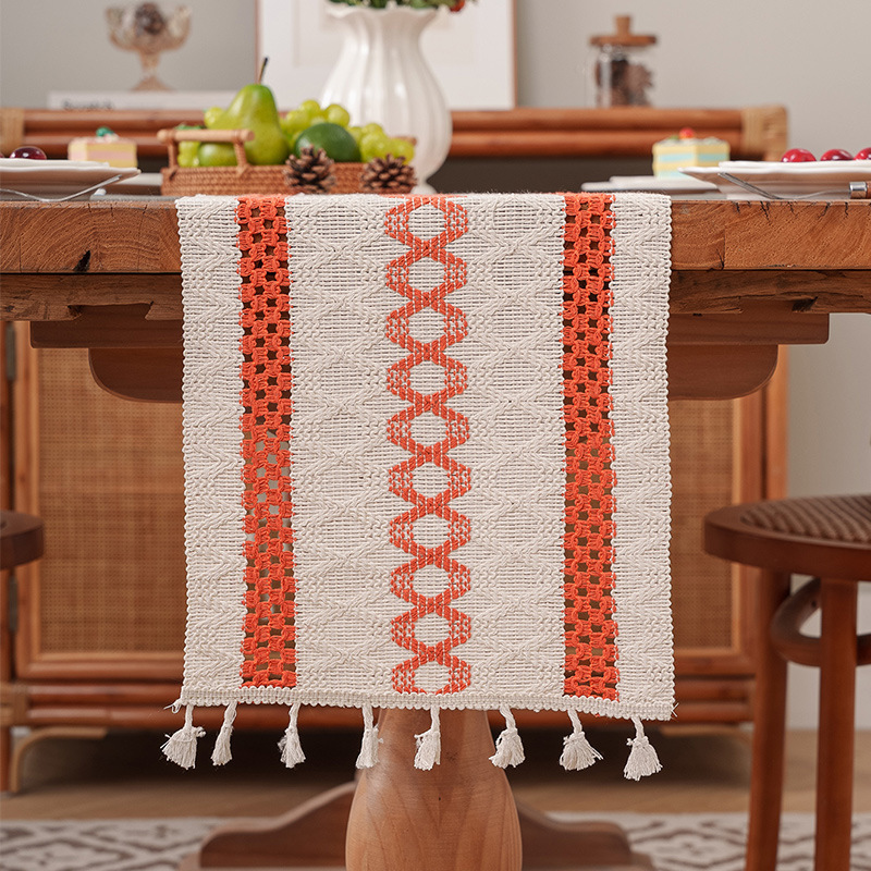 Bandera de mesa de cuerda de cáñamo transfronteriza americana francesa decoración de mesa de Navidad almohadilla de mesa mesa toallas de mesa almohadilla de mesa roja