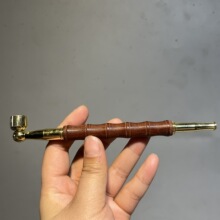 竹节烟杆实木老式两用烟枪可清洗滤芯过滤烟斗循环型旱烟袋锅子