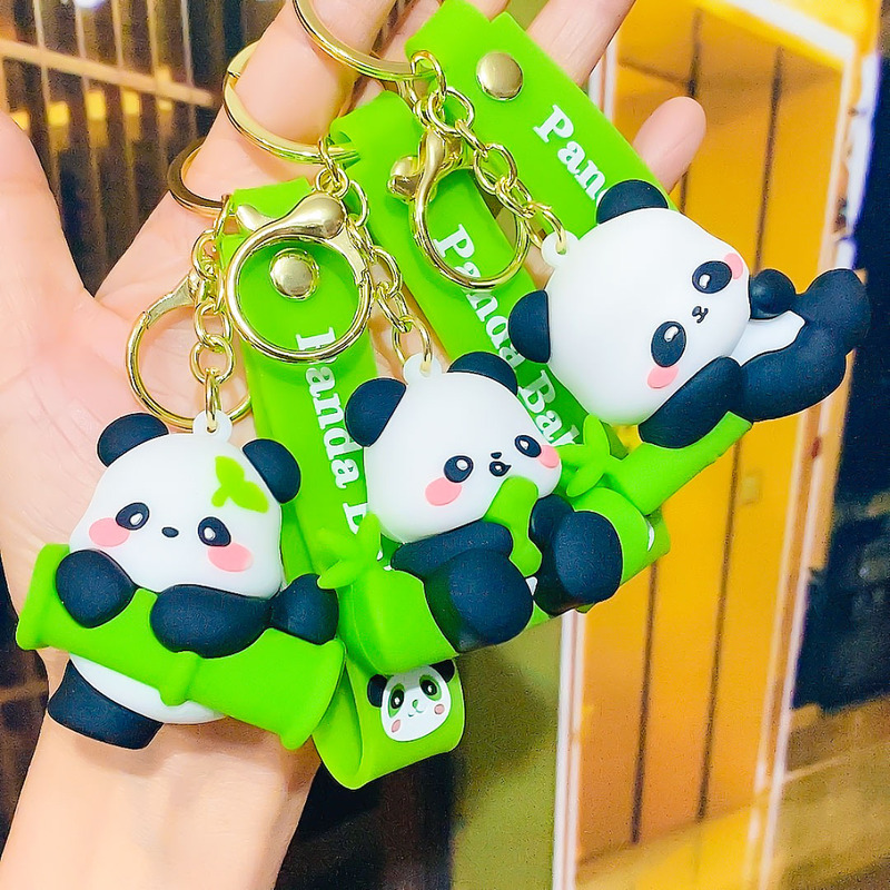 Creative cartoon cute giant panda Wen Chuang small gift doll car key chain pendant small pendant gift wholesale