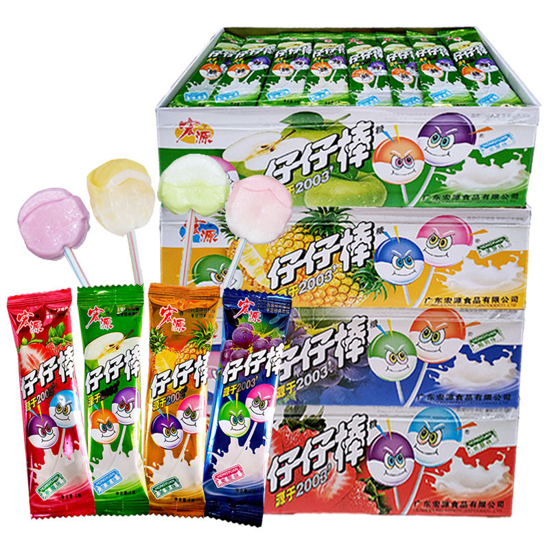 80后怀旧休闲零食宏源仔仔棒水果糖果味棒棒糖多种口味可选