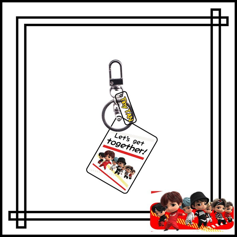 Acrylic double‑layer keychain (TinyTAN), transparent edge, cartoon group design, lightweight 10 variants
