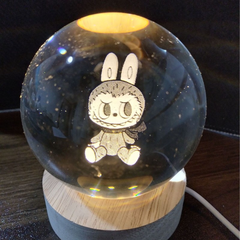 ステッチ猫漫画 3D 彫刻発光クリスタルボールカラフルなナイトライト子供のクリエイティブ誕生日ギフトお土産|undefined