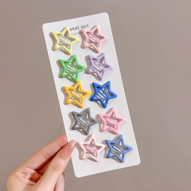 Horquilla estrella, lindo color en la frente para niños, flequillo bb, clip pequeño para el cabello roto en el costado de las niñas, sin dañar el tocado del cabello