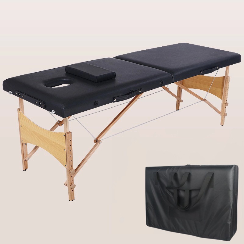 Camilla de Masaje Plegable de Madera, Ajustable en Altura, para Terapia China y Masajes