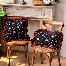 抱枕轻奢高级感荷叶边绣花抱枕套客厅沙发枕头靠枕床头靠垫宿舍