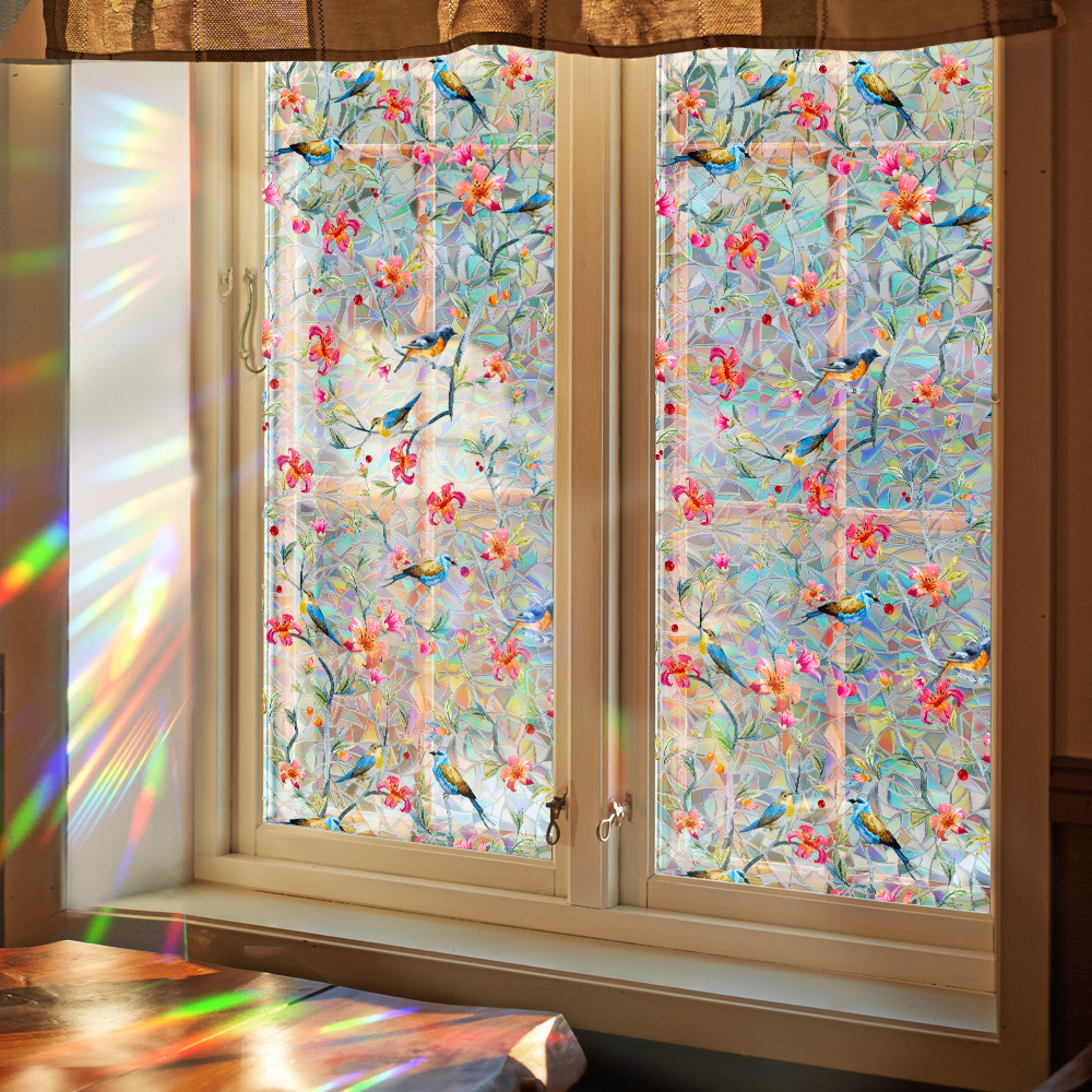 140g Weight Glass paster Home Textiles & Decor Type PVC Material Leaf Pattern Casual, Pastoral Style Casual Pastoral Leaf PVC Glass Paster Wall Art 63