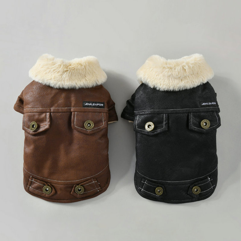 Cross-Border New Autumn and Winter Warm Pet Retro Deerskin Fur Collar Jacket Thickened Warm Dog Clothes Wholesale Cross-Border New Autumn and Winter Warm Pet Retro Deerskin Fur Collar Jacket Thickened Warm Dog Clothes Wholesale