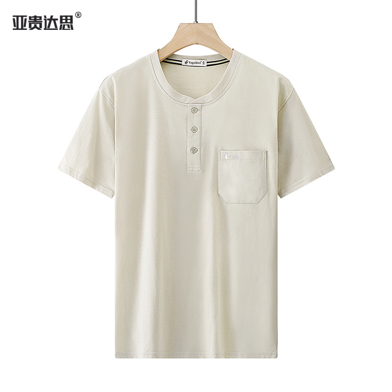 父半袖tシャツ男中年和尚襟真ポケットゆったり大きいサイズ純綿中高年帯ポケット上着夏服|undefined