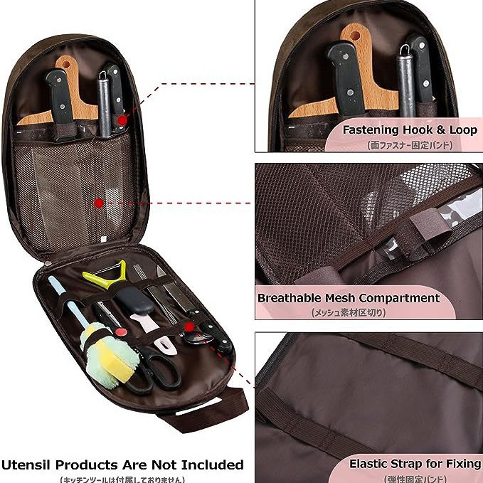 Acampar al aire libre utensilios de cocina bolsa de almacenamiento conveniente portátil camping barbacoa utensilios de cocina camping cuchillos viaje vajilla bolsa