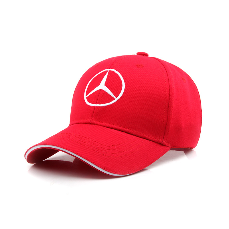 thumbnail image 1 of Nueva gorra de béisbol bordada con logo de coche gorra de coche Mercedes Mercedes gorra con visera gorra publicitaria roja, 1 of 2