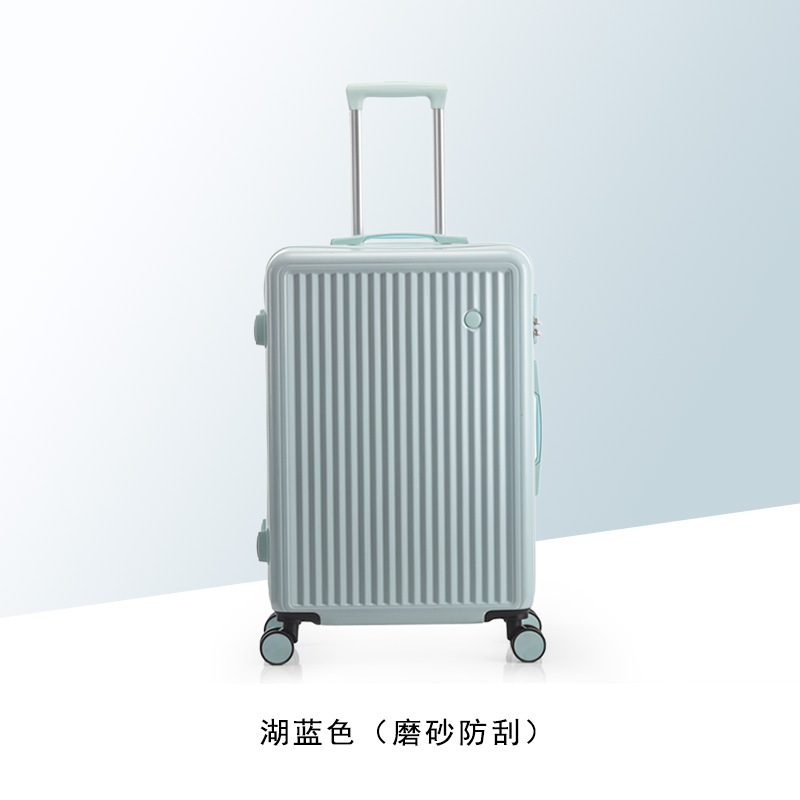 Cubierta delantera abierta equipaje viaje de negocios caja de contraseña caja de embarque caso de la carretilla del estudiante rueda universal caja de cuero al por mayor