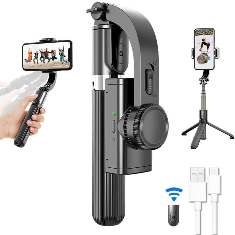 Selfie tyč L08 s Bluetooth stativem, ručním snímáním, stabilizací obrazu, dálkovým ovládáním a otočným stabilním integrovaným stojanem_voghion.com