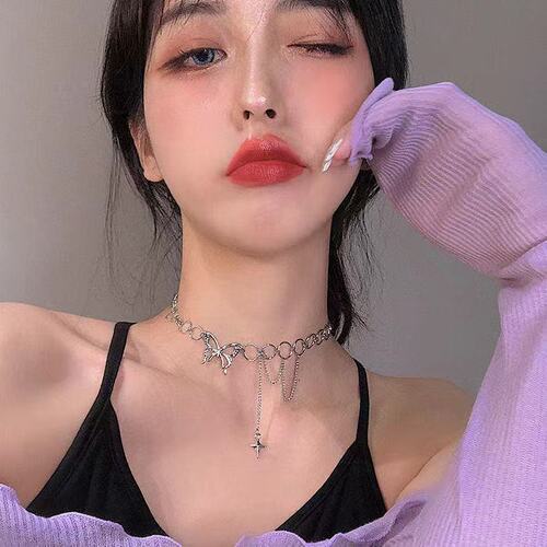 Butterfly Necklace Women's Lockchain Instagram Hip-Hop Cool Minimalist Design New Trendy Choker