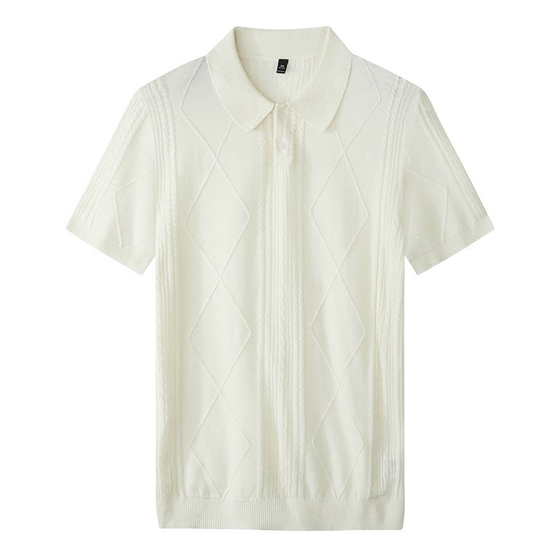 Polo camiseta camiseta de punto camiseta de manga corta camiseta de hombre estereoscópico torsión flor vieja viento de verano fábrica transfronteriza al por mayor