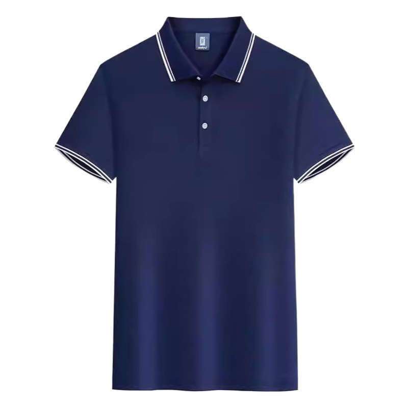 Small single custom advertising shirt cool double white edge summer lapel short sleeve POLO shirt corporate group work clothes printing