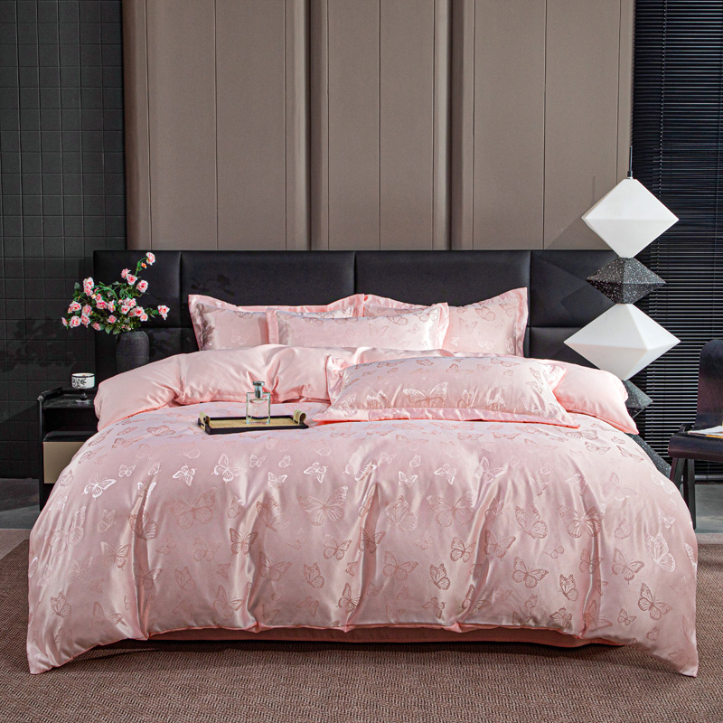 Satin Jacquard Duvet Set Luxurious Bedding For Home And Bedroom_voghion.com