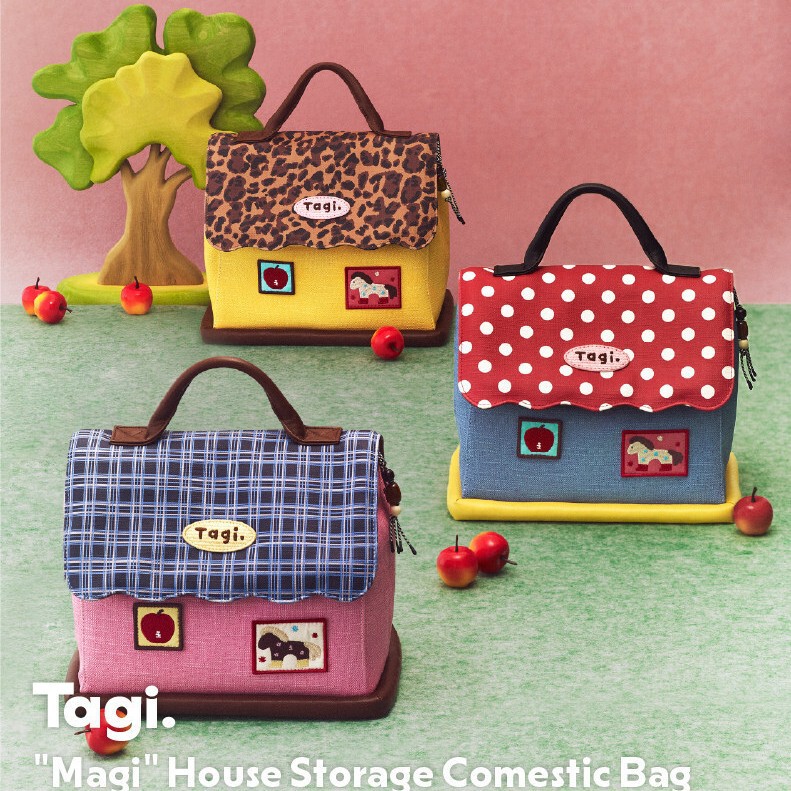 Tagi.《Little Pony Magi》Tapi Little House Leather Toiletry Bag Large Capacity Storage Bag Camera Makeup Bag