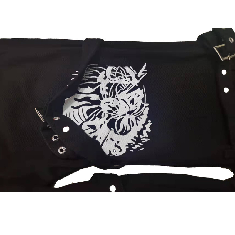 Street Trendy Cool Early Autumn 2023 Design con pantaloni drappeggiati in denim con fibbia in metallo stampato_voghion.com