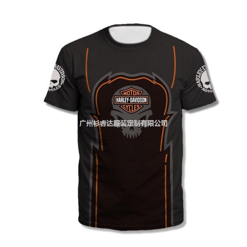 New European and American cross-border foreign trade men's clothing Harley motorcycle 3D digital print advertising shirt short-sleeve foreign trade T-shirt New European and American cross-border foreign trade men's clothing Harley motorcycle 3D digital print advertising shirt short-sleeve foreign trade T-shirt