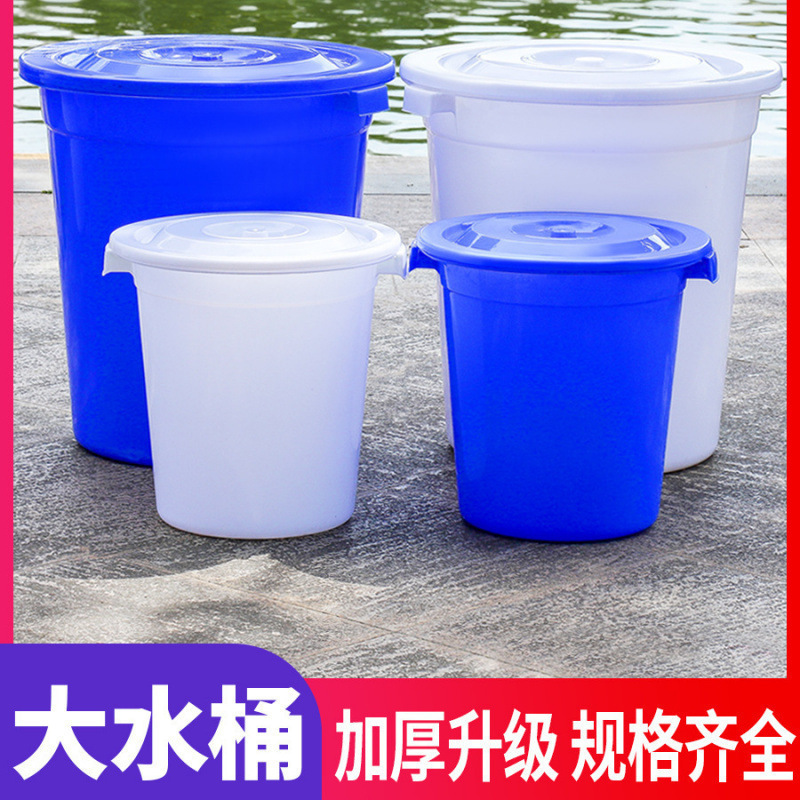 带盖水桶塑料桶加厚耐用大家用储水盖大号特大容量经济型圆形大桶|undefined