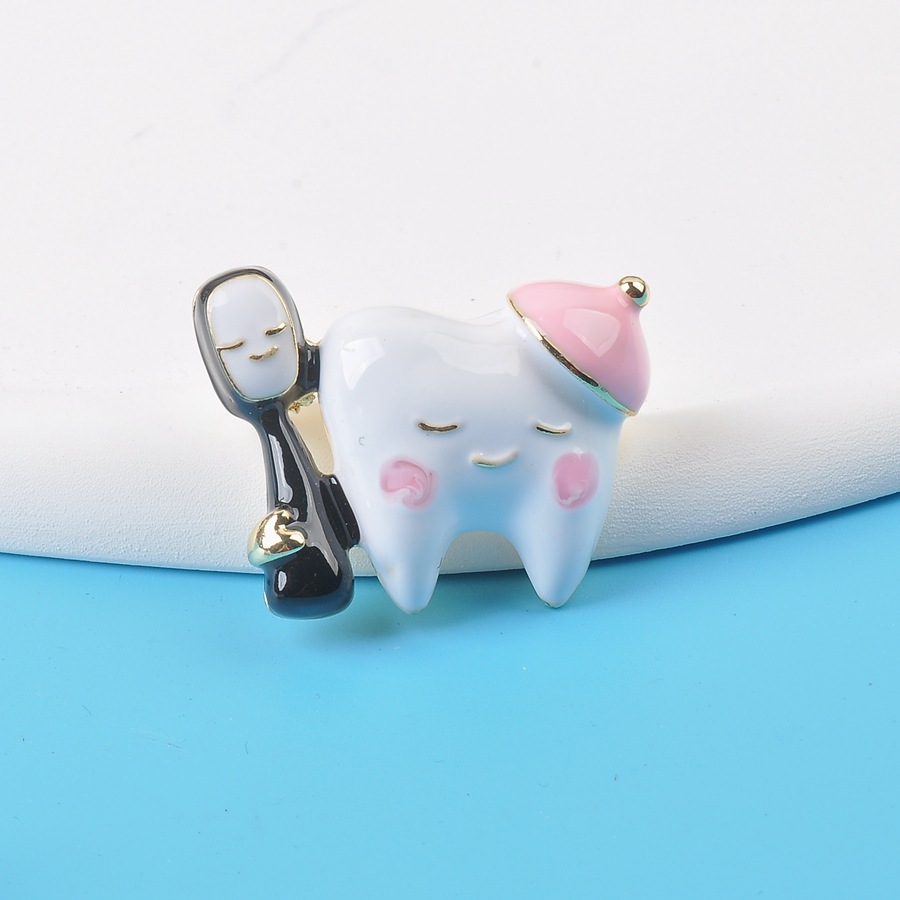 Cartoon Style Cute Teeth Alloy Enamel Women's Brooches display picture 4